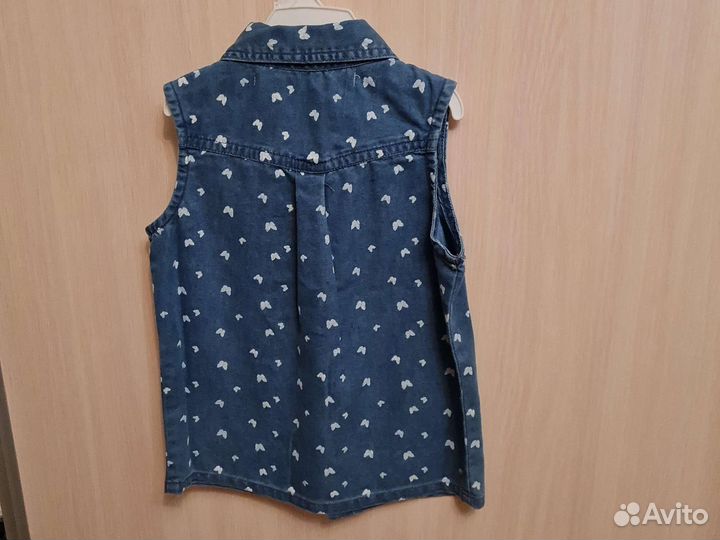 Джинсовая рубашка новая 104