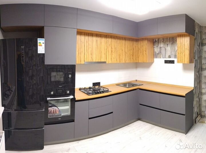 Кухня серая по размерам заказчика Берта