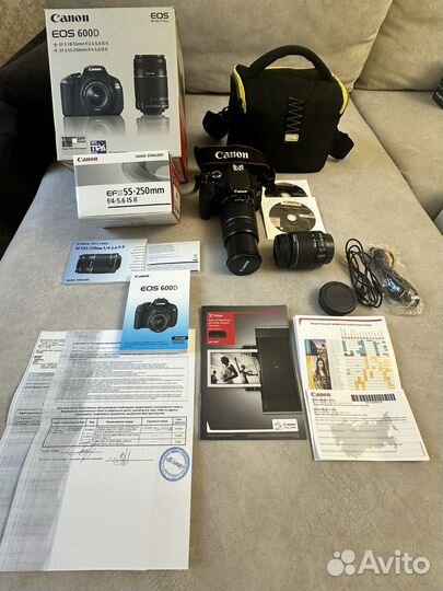 Фотоаппарат Canon EOS 600D + 2 объектива