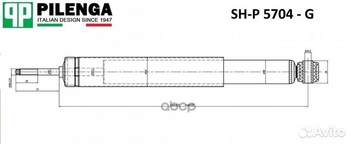 Амортизатор задний газовый nexia, lanos SH-P570