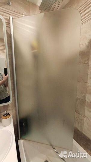 Шторка для ванной, стекло сатин