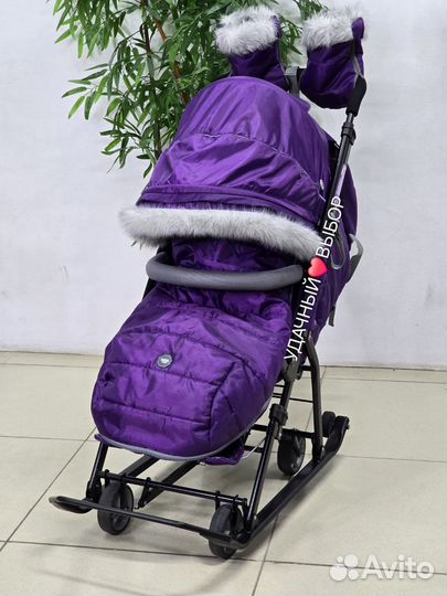 Санки-коляска Nika 7-5sк (фиолетовый)