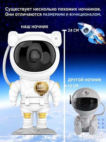 Ночник звездное небо проектор космонавт