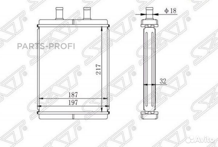 SAT ST-IV02-395-0 Радиатор отопителя салона