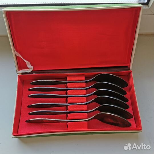 Набор столовых ложек времён СССР, мельхиор мнц