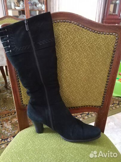 Сапоги зимние замшевые