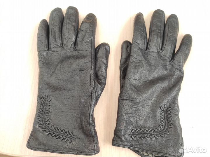 Перчатки женские кожаные