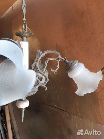 Люстра бронзовая, мрамор