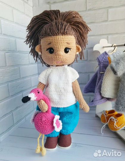Вязаная кукла 30см