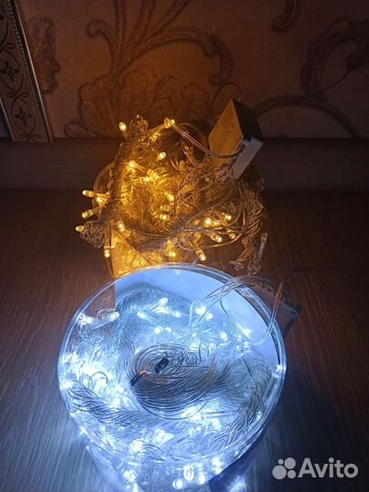 Новогодняя гирлянда штора