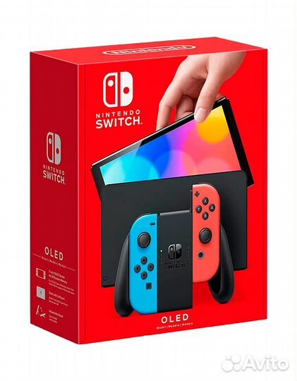 Nintendo Switch oled-модель (цвет неоновый синий/н