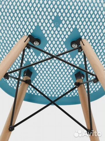 Стул ажурный в стиле eames DSW голубой NEW