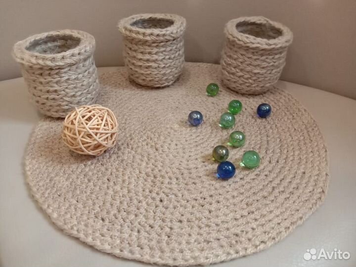 Интерьерные корзинки, салфетки, подставки