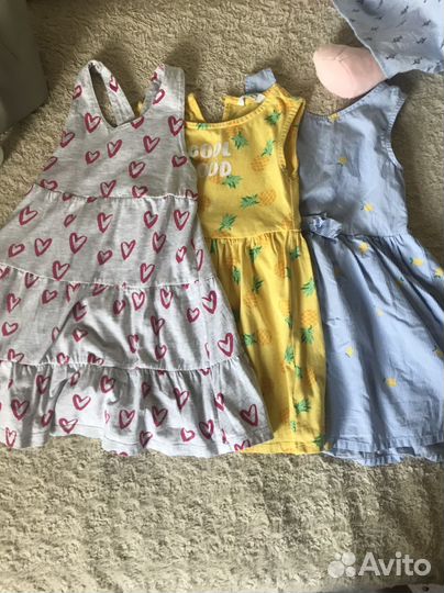 Летняя одежда для девочки H&M, Mothercare 98-104
