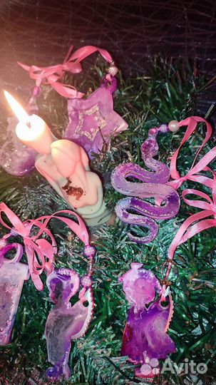 Елочные игрушки из эпоксидной смолы