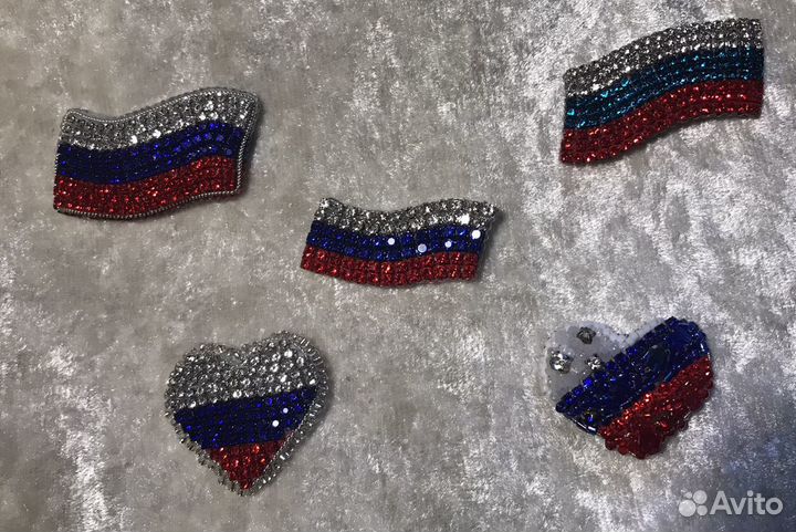 Российский флаг броши ручной работы