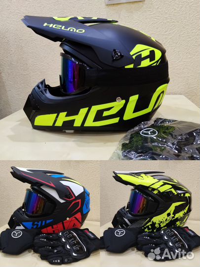 Мотошлем для эндуро мотокросса снегохода BMX