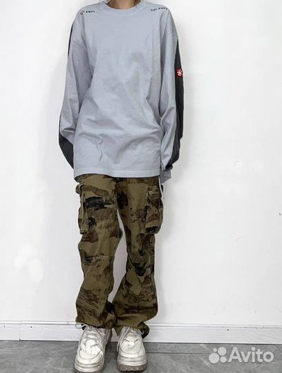 Лонгслив Cav Empt серый базовый