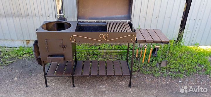 Мангал с печью под казан