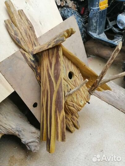 Скворечник, из натурального дерева, ручная работа