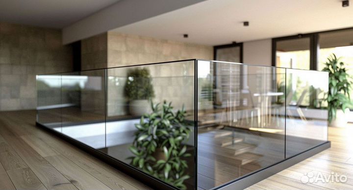 Лестничное ограждение из стекла