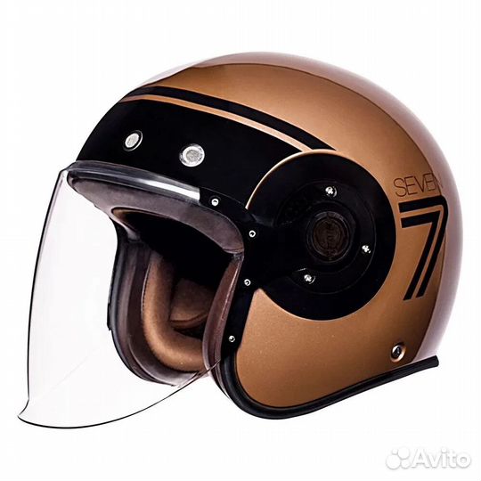SMK Retro Seven open face helmet Золотой / Черный