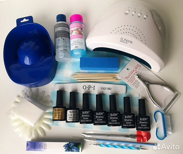 Набор для гель-лака и маникюра с лампой Sun