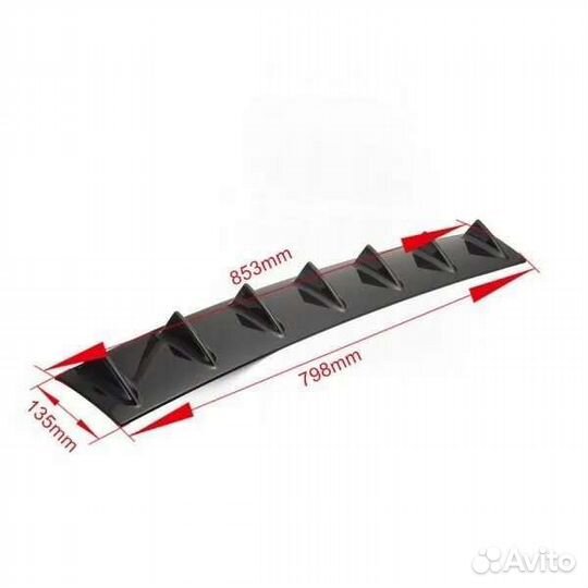 Диффузор на задний бампер универсальный