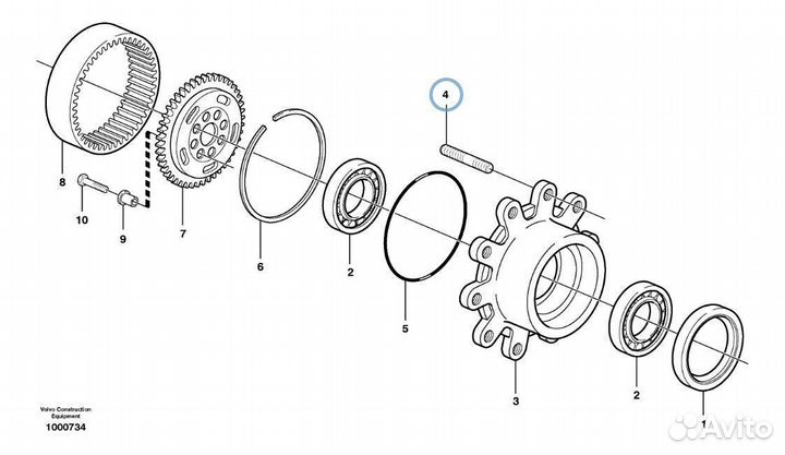 87710171 Шпилька колеса экскаватор погрузчик