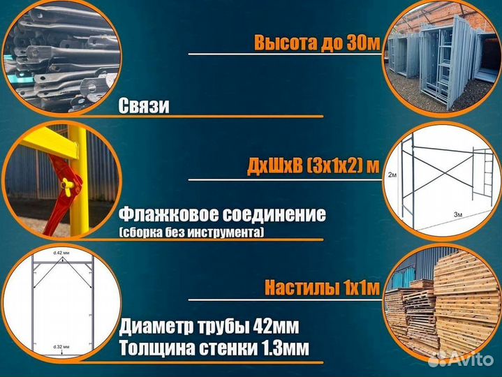 Леса стрoительные 8 секции бу