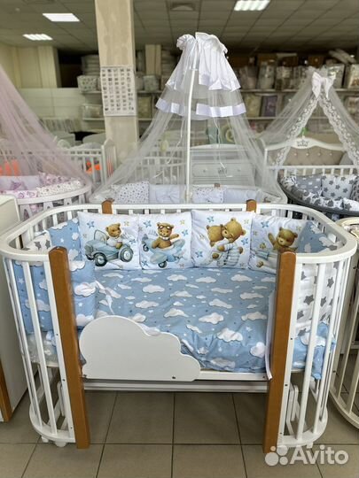 Детская кроватка Indigo Brioni маятник и 2 матраса