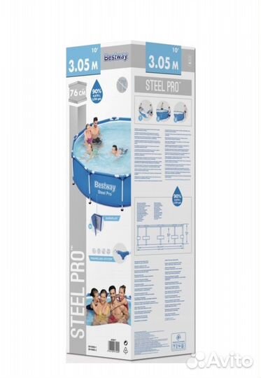 Каркасный бассейн 305х76см.Новый