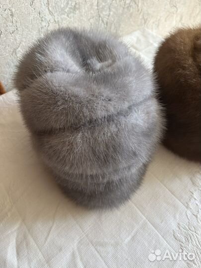 Шапка норковая 2 штуки