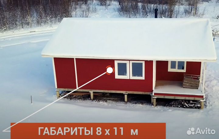 Каркасный дом под ключ 72м