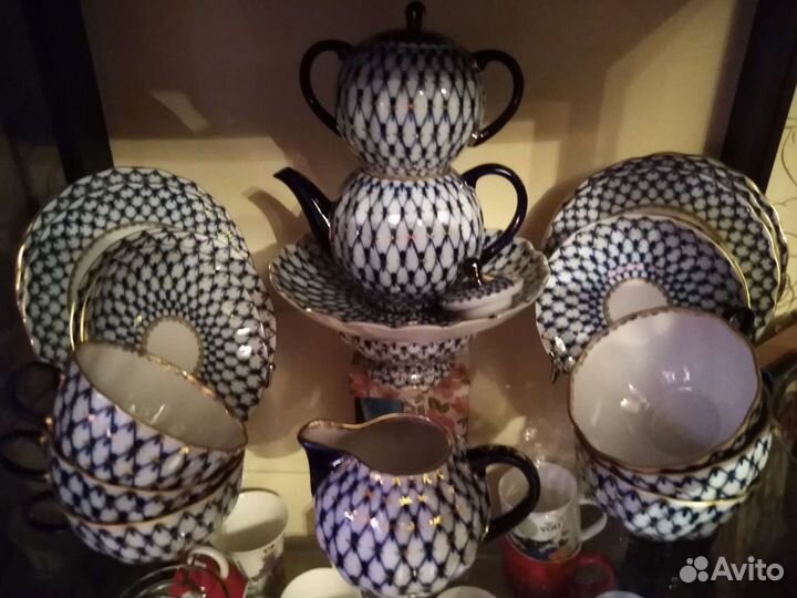 Чайный сервиз лфз кобальтовая сетка