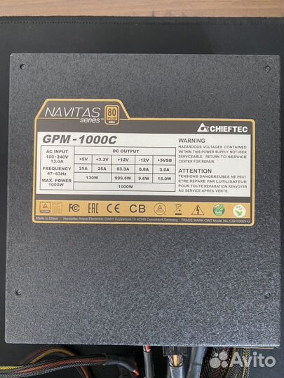 Блок питания 1000w gold chieftec gpm-1000c