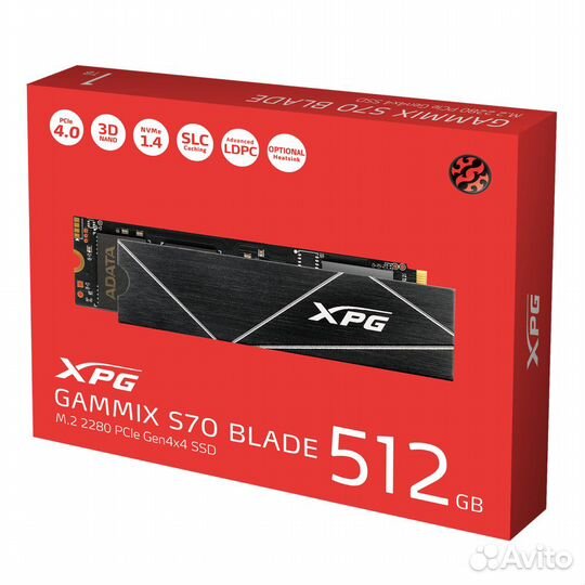 SSD-накопитель adata XPG S70 Blade NVMe 1TB/512GB