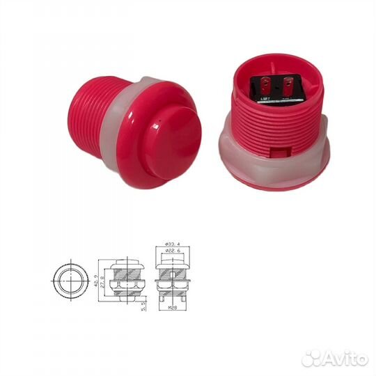 1 шт Кнопочный переключатель RC-1007-28-R 12 А с т