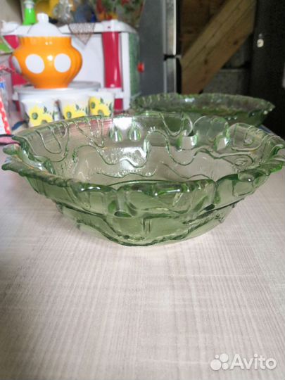 Набор посуды из цветного стекла гусь хрустальный