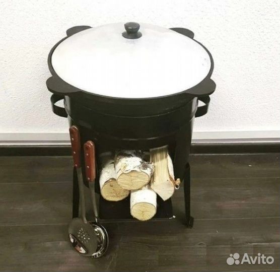 Казан чугунный 8 литров и Печь