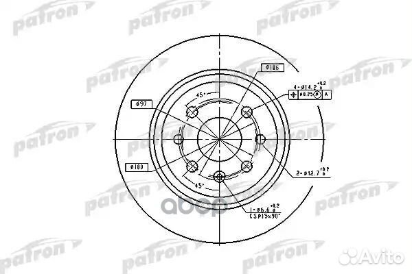 Диск тормозной задний 'PBD2772 patron