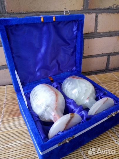 Бокалы для хереса из оникса в подарочной коробке