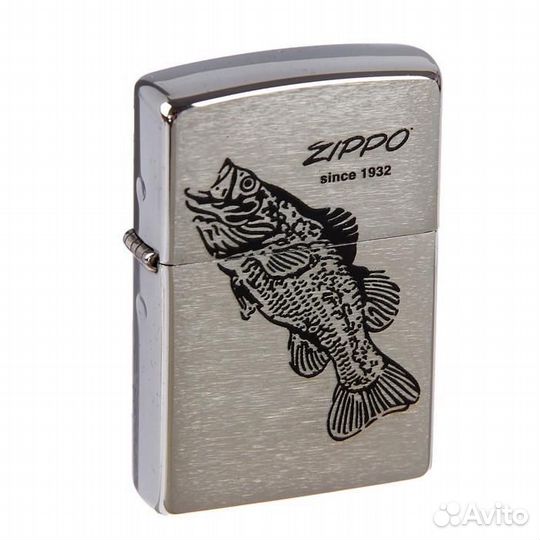 Зажигалка бензиновая Zippo 200 Black Bass Brushed