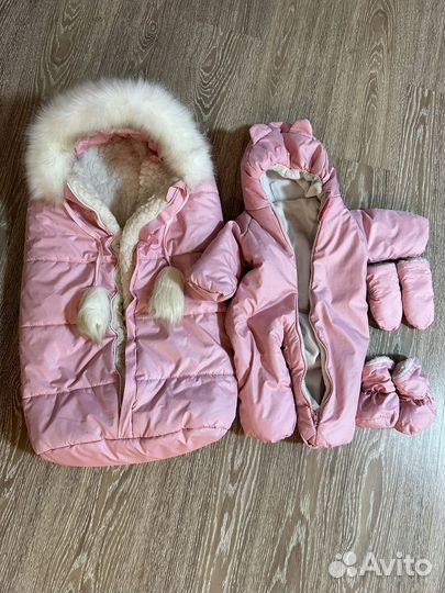 Зимний конверт в коляску на овчине