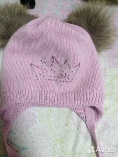Шапка шлем зимний для девочки 50