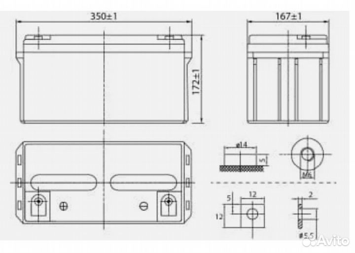 Delta DT1265 65Ач. Аккумулятор для ибп 12В