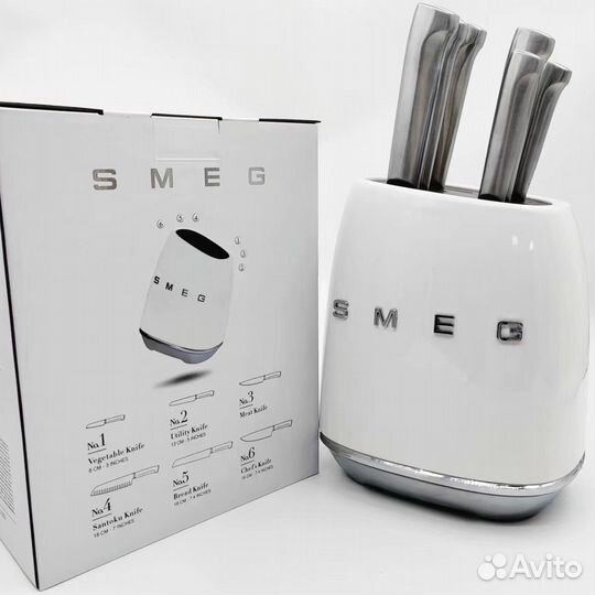 Кухонные ножи Smeg набор с подставкой
