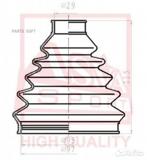 Asva asbtb62 Пыльник шруса внешний (комплект без с