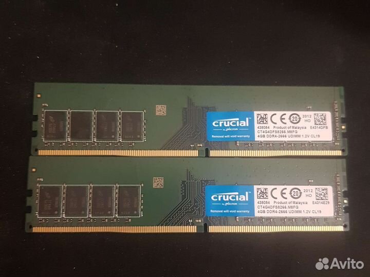 Оперативная память Crucial DDR4 8GB (2х4GB)