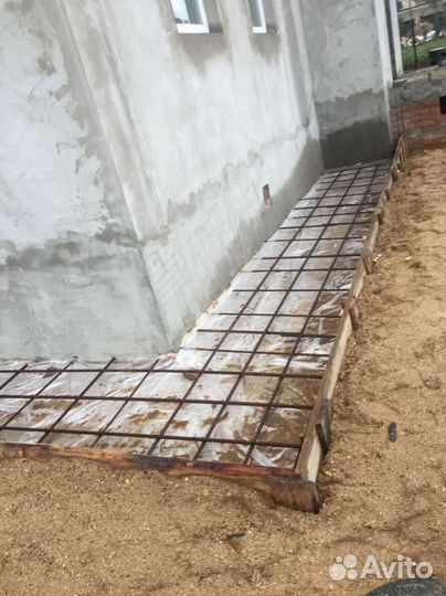 Бетонные работы отмостка стяжки фундамент